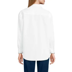 Baumwollbluse mit verzierter Knopfleiste für Damen