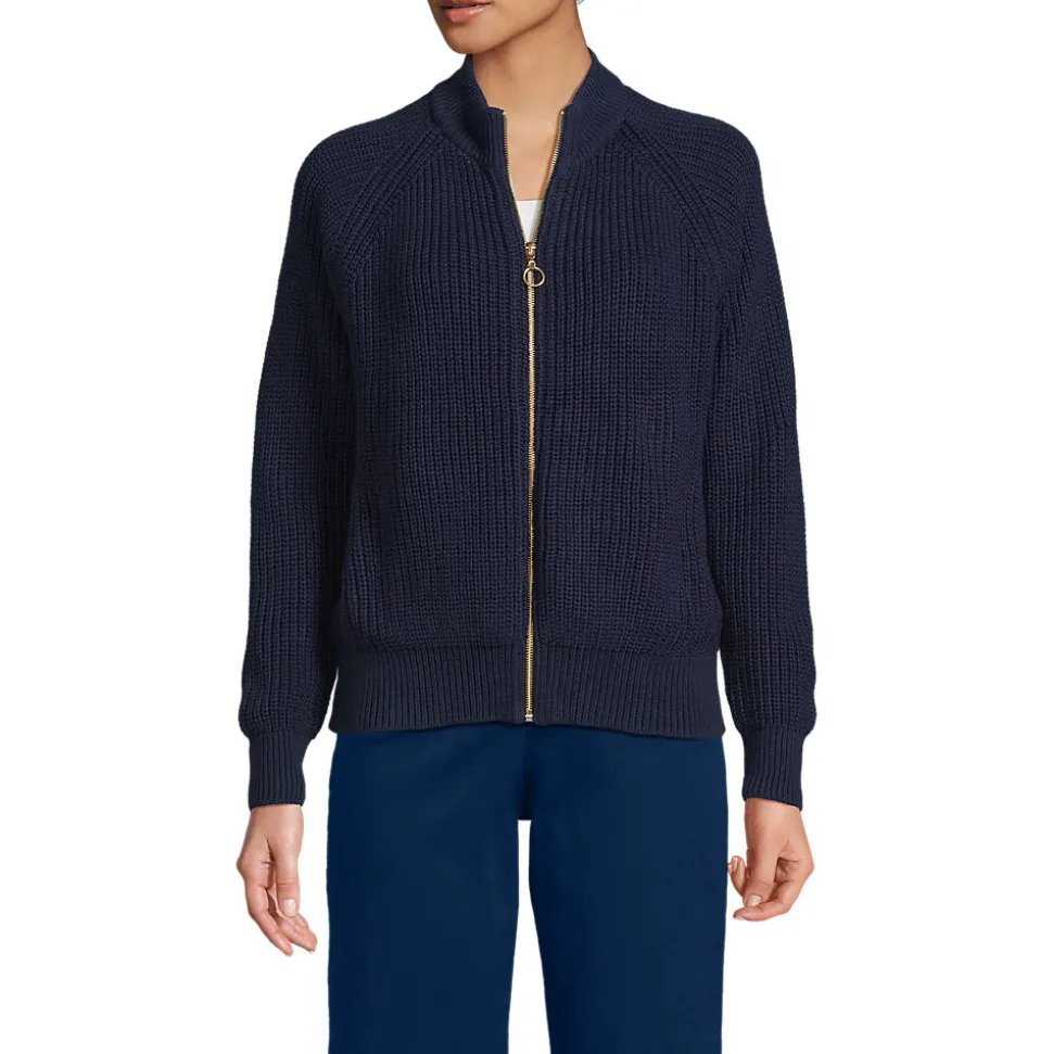 Baumwoll-Cardigan mit Reißverschluss für Damen