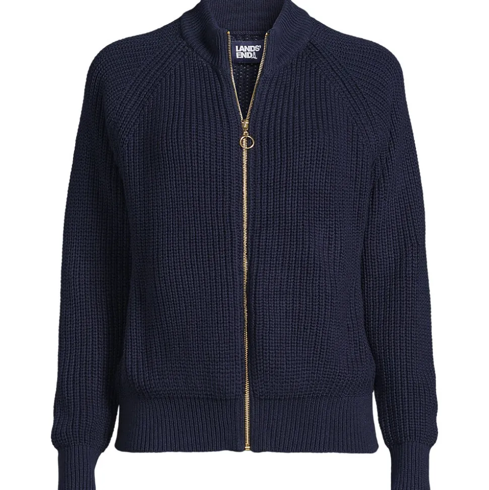 Baumwoll-Cardigan mit Reißverschluss für Damen