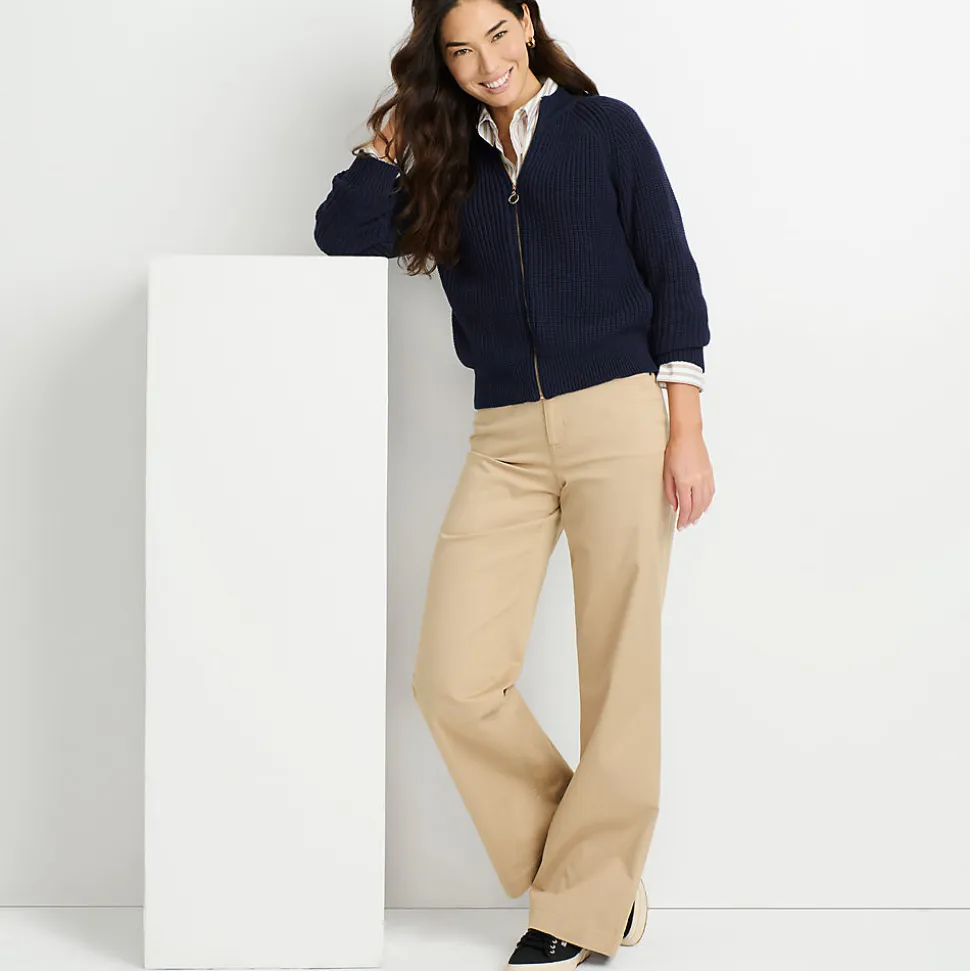 Baumwoll-Cardigan mit Reißverschluss für Damen