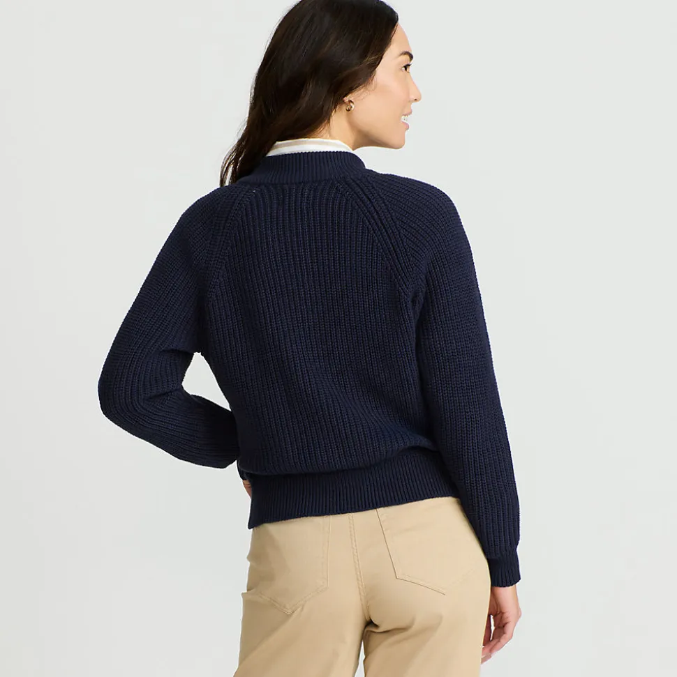 Baumwoll-Cardigan mit Reißverschluss für Damen