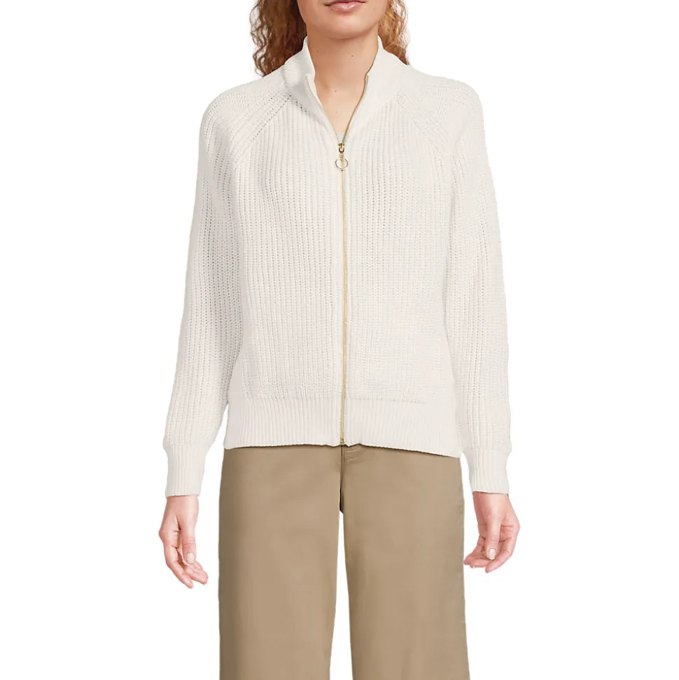Baumwoll-Cardigan mit Reißverschluss für Damen