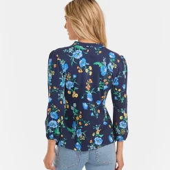 Baumwolle/Modal-Biesenshirt mit 3/4-Ärmeln für Damen
