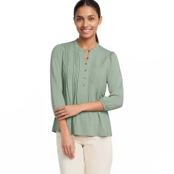 Baumwolle/Modal-Biesenshirt mit 3/4-Ärmeln für Damen