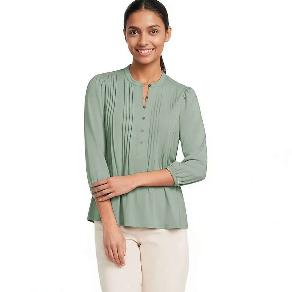 Baumwolle/Modal-Biesenshirt mit 3/4-Ärmeln für Damen