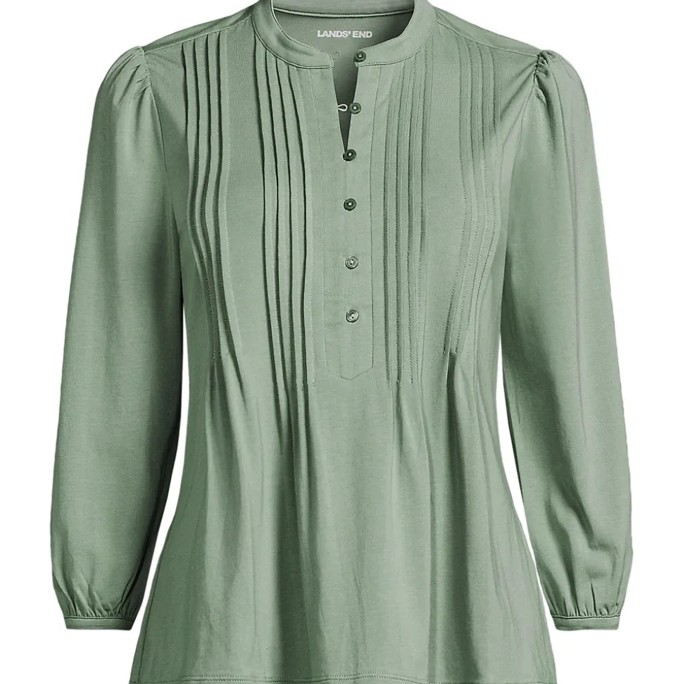 Baumwolle/Modal-Biesenshirt mit 3/4-Ärmeln für Damen