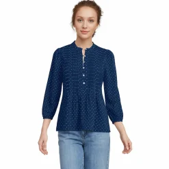 Baumwolle/Modal-Biesenshirt mit 3/4-Ärmeln für Damen