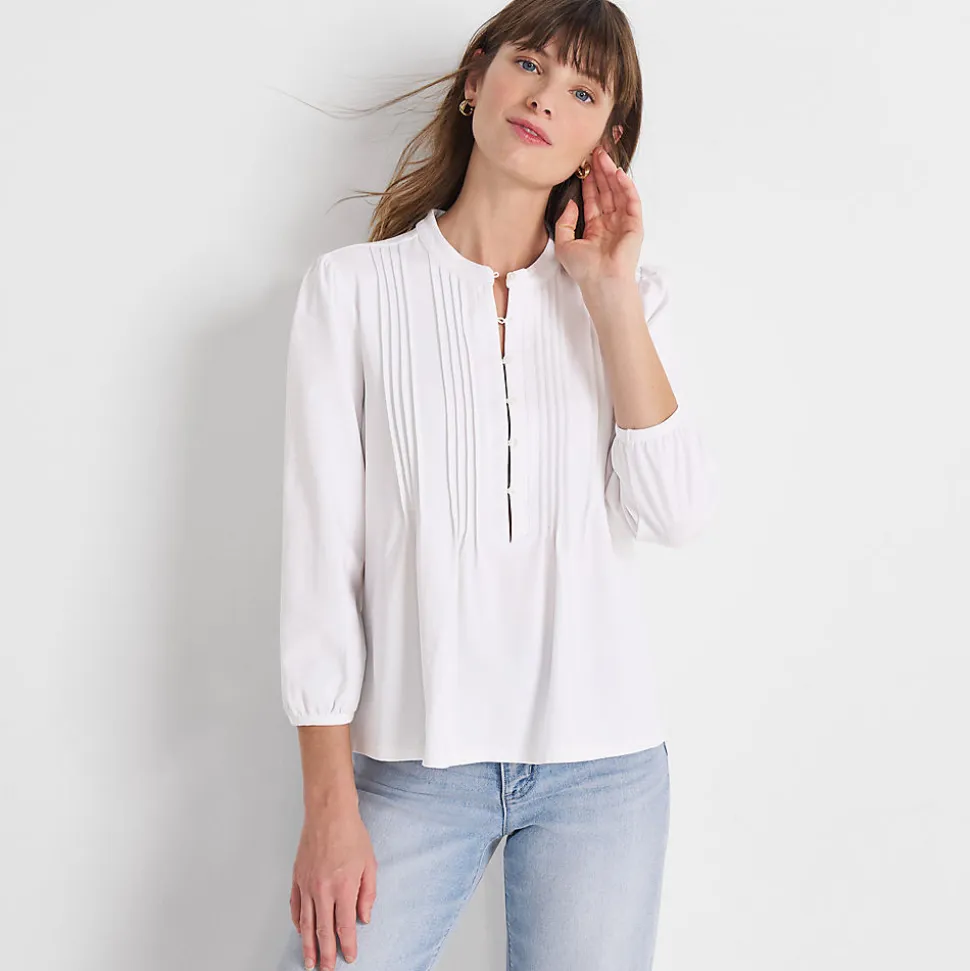 Baumwolle/Modal-Biesenshirt mit 3/4-Ärmeln für Damen