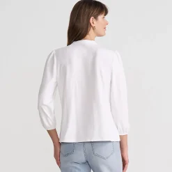 Baumwolle/Modal-Biesenshirt mit 3/4-Ärmeln für Damen