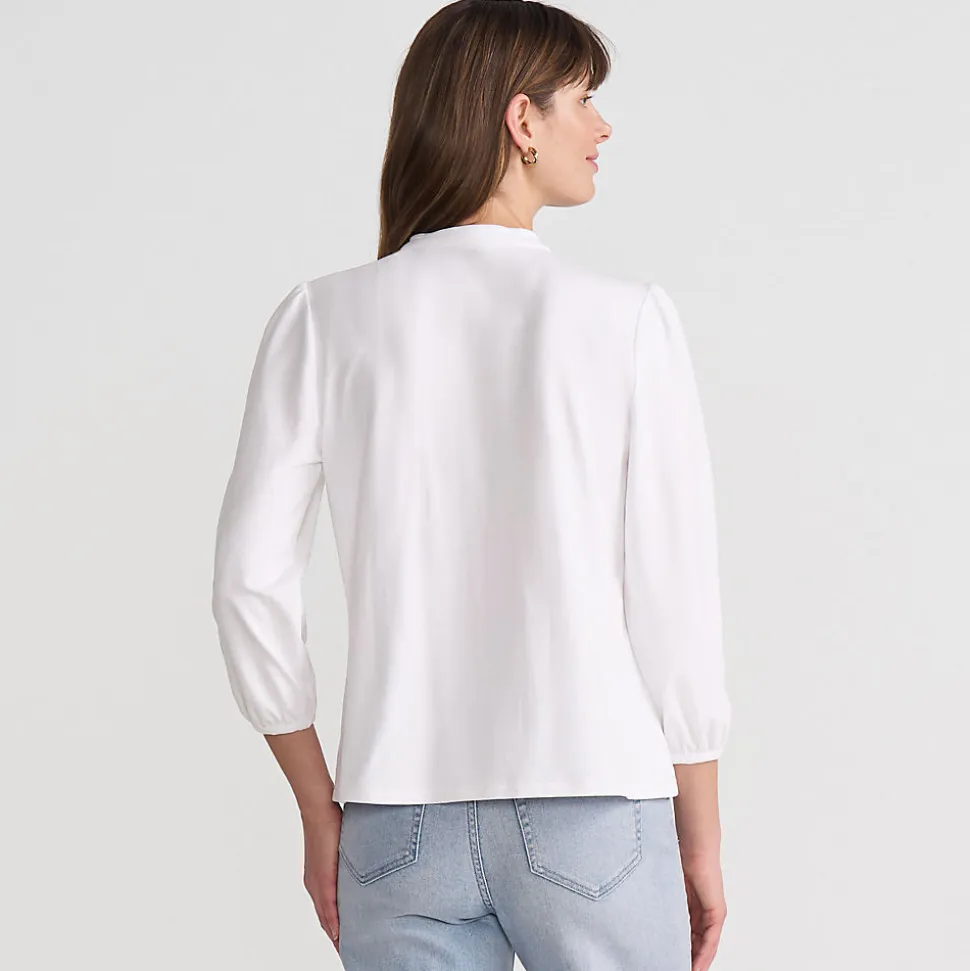 Baumwolle/Modal-Biesenshirt mit 3/4-Ärmeln für Damen