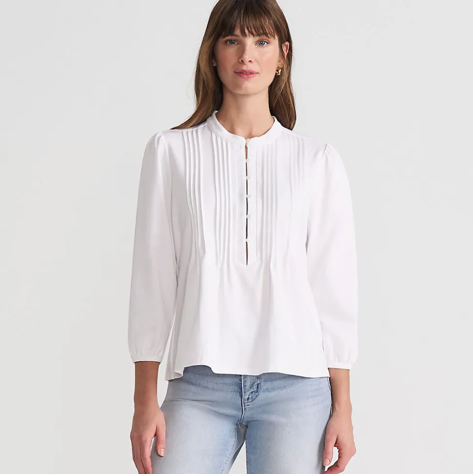 Baumwolle/Modal-Biesenshirt mit 3/4-Ärmeln für Damen