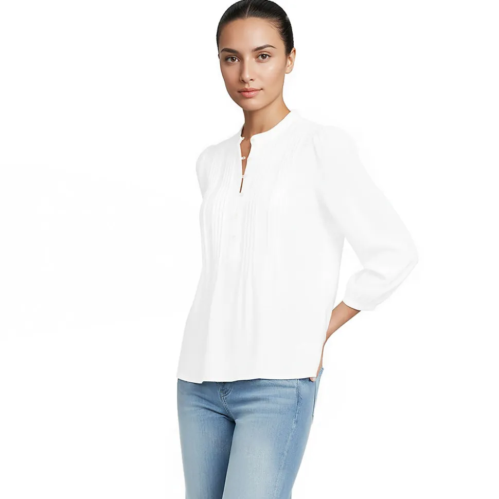 Baumwolle/Modal-Biesenshirt mit 3/4-Ärmeln für Damen