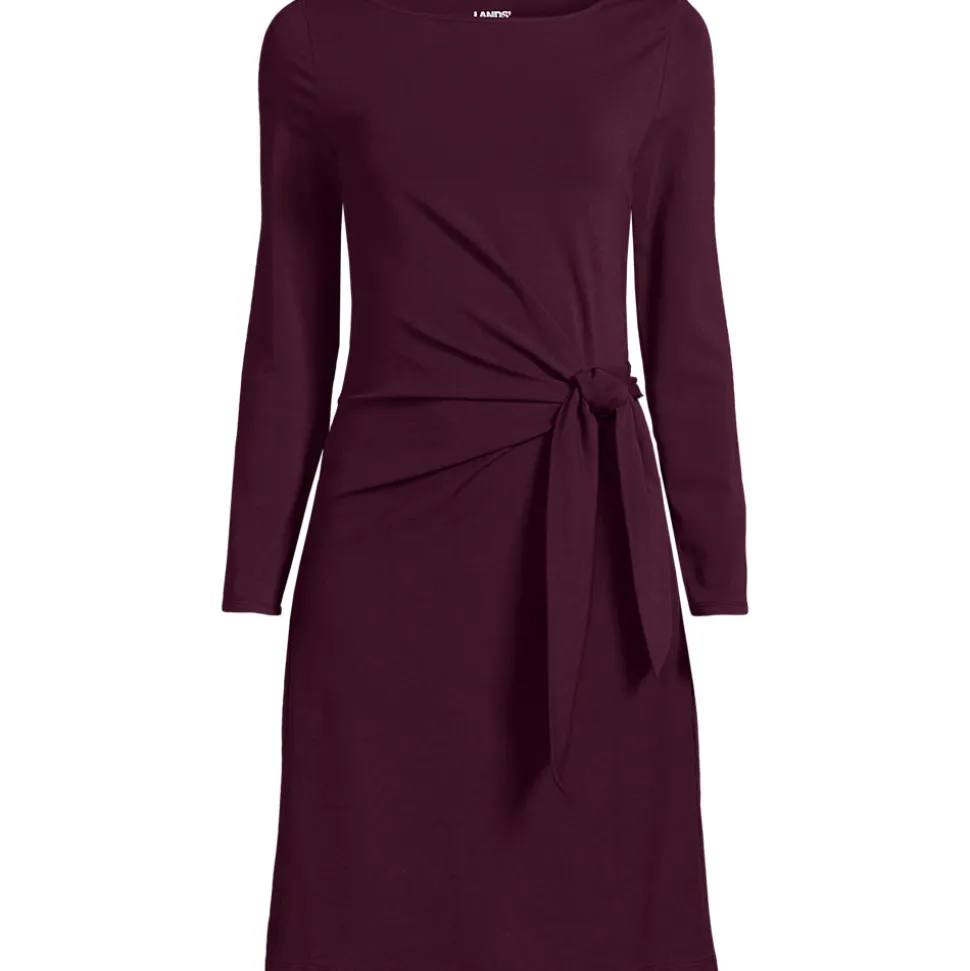 Baumwolle/Modal-Kleid mit Zierschleife für Damen