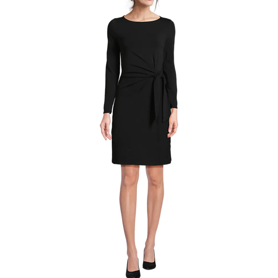 Baumwolle/Modal-Kleid mit Zierschleife für Damen