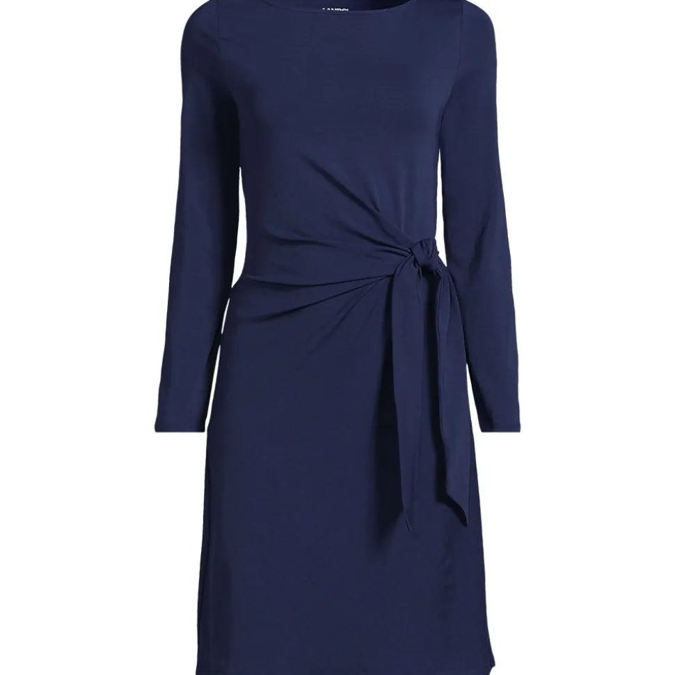 Baumwolle/Modal-Kleid mit Zierschleife für Damen