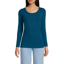 Baumwolle/Modal-Shirt mit Ballett-Ausschnitt für Damen