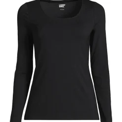 Baumwolle/Modal-Shirt mit Ballett-Ausschnitt für Damen