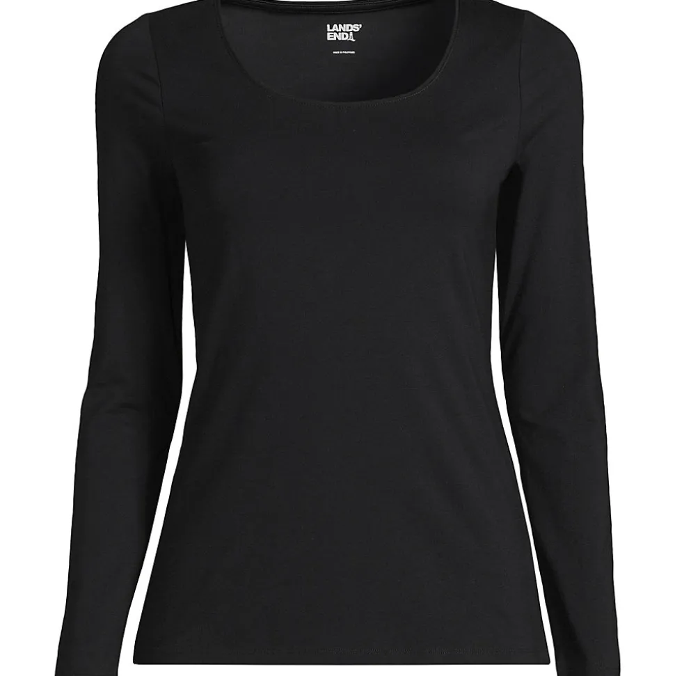 Baumwolle/Modal-Shirt mit Ballett-Ausschnitt für Damen