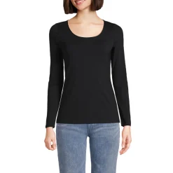 Baumwolle/Modal-Shirt mit Ballett-Ausschnitt für Damen