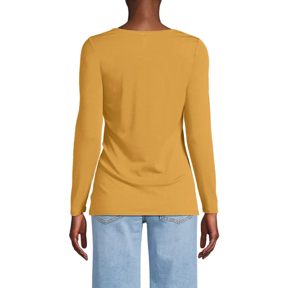 Baumwolle/Modal-Shirt mit Ballett-Ausschnitt für Damen