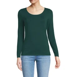 Baumwolle/Modal-Shirt mit Ballett-Ausschnitt für Damen