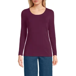 Baumwolle/Modal-Shirt mit Ballett-Ausschnitt für Damen