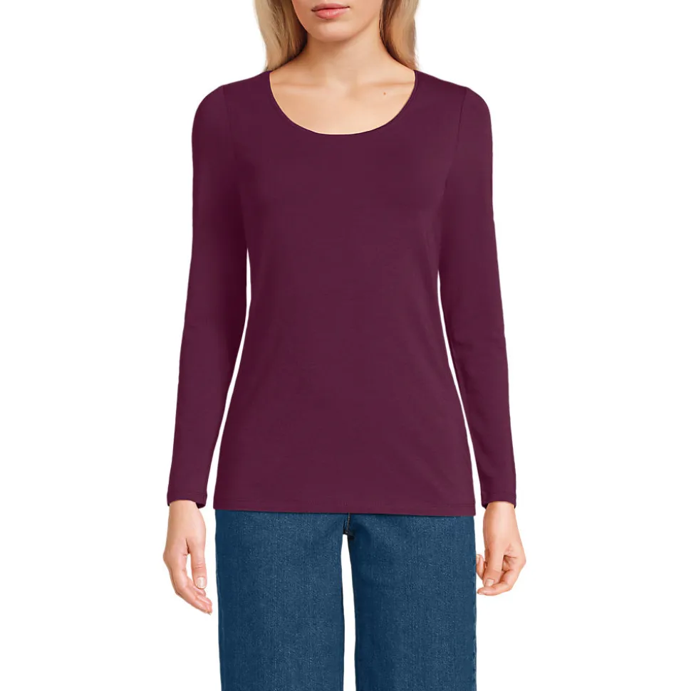 Baumwolle/Modal-Shirt mit Ballett-Ausschnitt für Damen