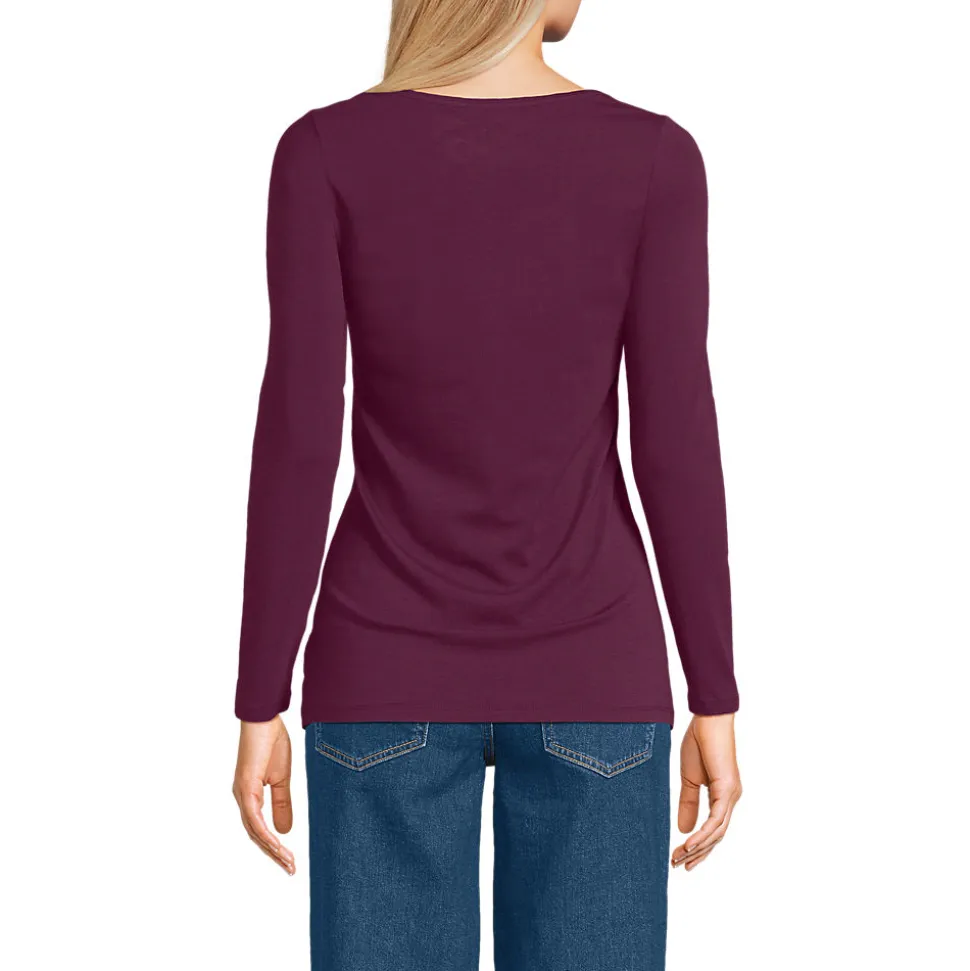 Baumwolle/Modal-Shirt mit Ballett-Ausschnitt für Damen