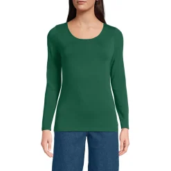 Baumwolle/Modal-Shirt mit Ballett-Ausschnitt für Damen