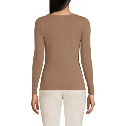 Baumwolle/Modal-Shirt mit Ballett-Ausschnitt für Damen