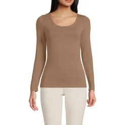 Baumwolle/Modal-Shirt mit Ballett-Ausschnitt für Damen