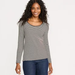 Baumwolle/Modal-Shirt mit Ballett-Ausschnitt für Damen