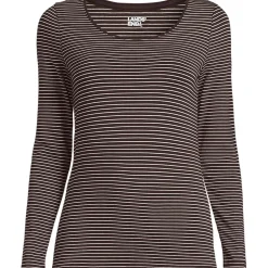 Baumwolle/Modal-Shirt mit Ballett-Ausschnitt für Damen
