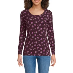 Baumwolle/Modal-Shirt mit Ballett-Ausschnitt für Damen