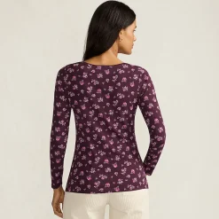Baumwolle/Modal-Shirt mit Ballett-Ausschnitt für Damen