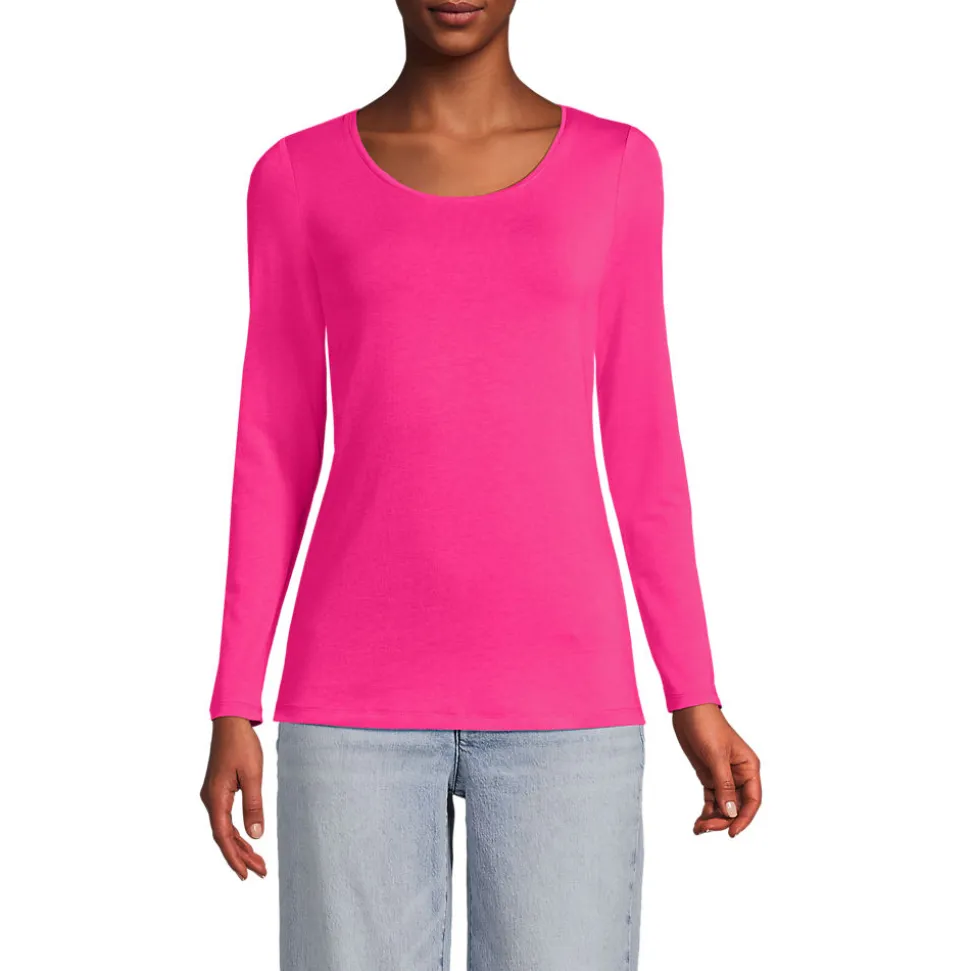 Baumwolle/Modal-Shirt mit Ballett-Ausschnitt für Damen