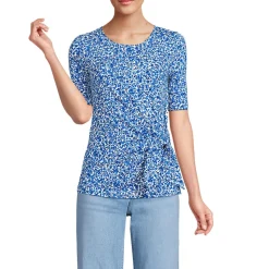 Baumwolle/Modal-Shirt mit Bindeschleife für Damen