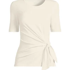 Baumwolle/Modal-Shirt mit Bindeschleife für Damen