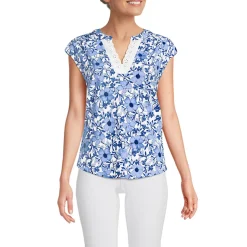 Baumwolle/Modal-Shirt mit Lochstickerei für Damen