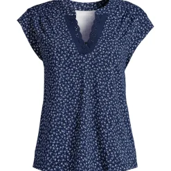 Baumwolle/Modal-Shirt mit Lochstickerei für Damen