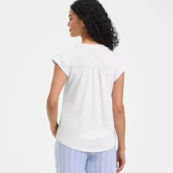 Baumwolle/Modal-Shirt mit Lochstickerei für Damen