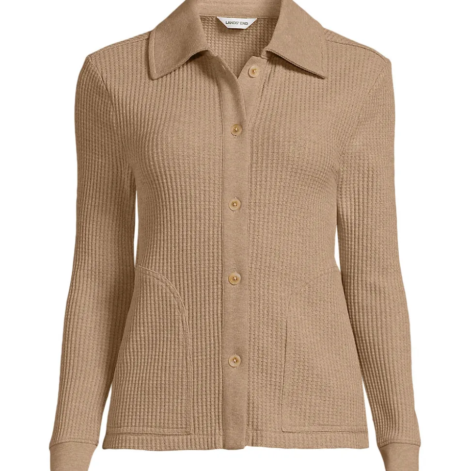 Baumwollmix-Jacke im Waffelstrick für Damen