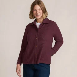 Baumwollmix-Jacke im Waffelstrick für Damen