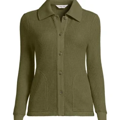 Baumwollmix-Jacke im Waffelstrick für Damen