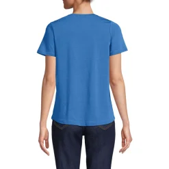 Baumwoll-Modal-Shirt mit V-Ausschnitt und Spitzenbesatz