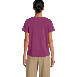 Baumwoll-Modal-Shirt mit V-Ausschnitt und Spitzenbesatz