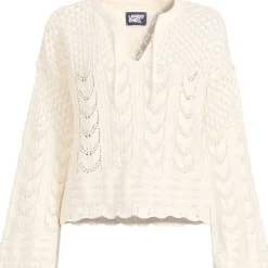 Baumwollpullover mit Ajourmuster für Damen