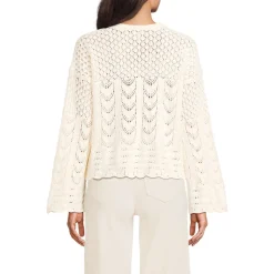 Baumwollpullover mit Ajourmuster für Damen