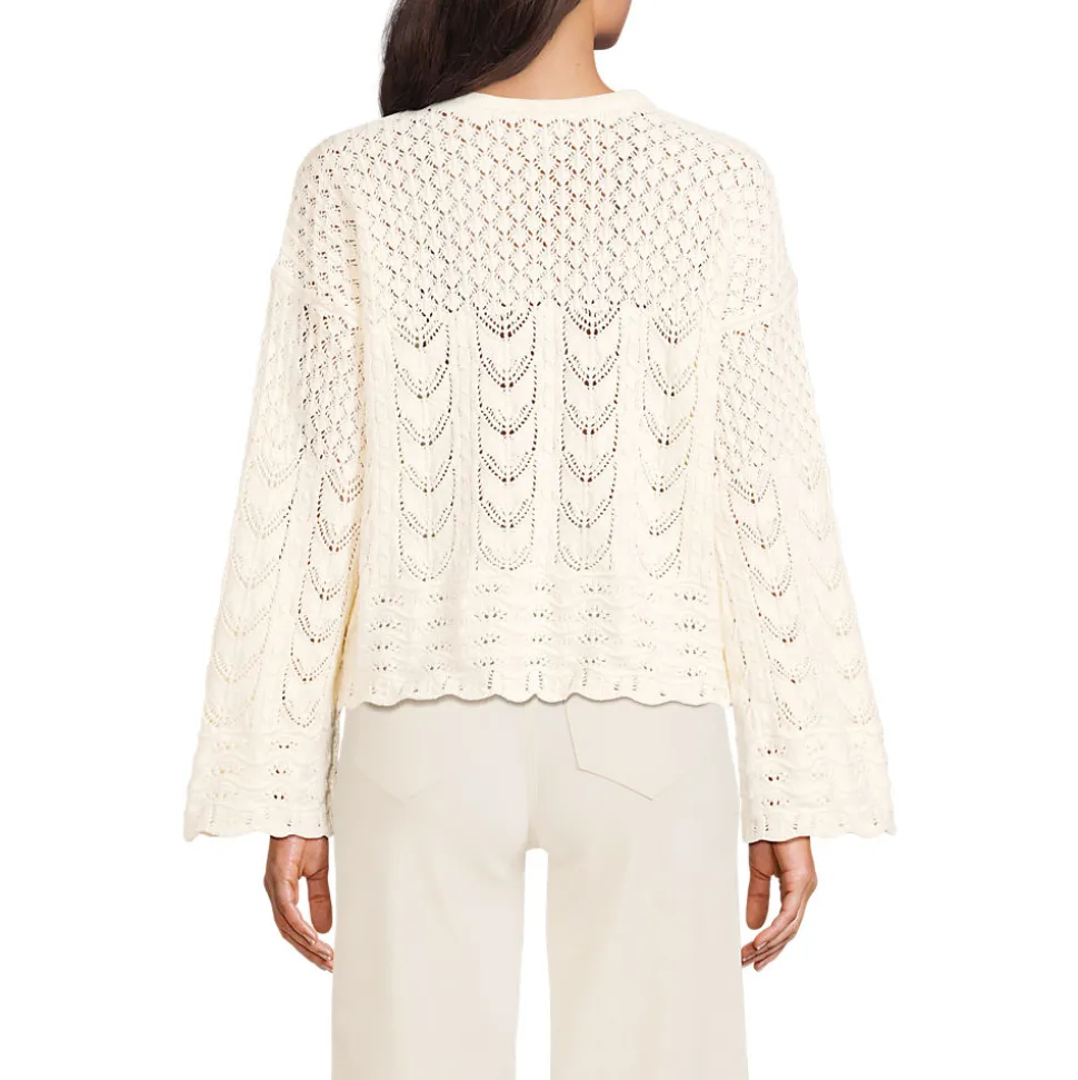 Baumwollpullover mit Ajourmuster für Damen