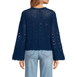 Baumwollpullover mit Ajourmuster für Damen